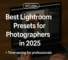 Lightroom presets